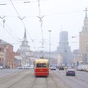 Historic tram in Moscow