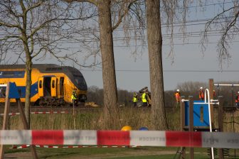 Emergency services on the site of the accident in Voorschoten, in the Dutch Province of South Holland.